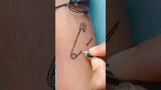 Safety Pin tattoo 🔥 #shorts #temporarytattoo #pentattoo #smalltattoo #minitattoo