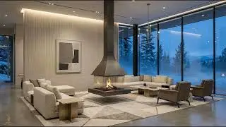 4K Midnight Winter Saxophone ~ Cozy Cabin Fireplace & Candlelight Jazz for Relax & Study