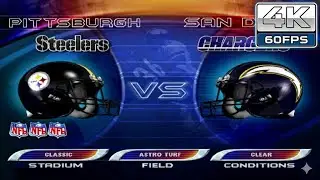 NFL Blitz 2K1 [DC] STEELERS VS CHARGERS | 4K 60FPS Ultra High Graphics