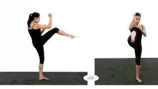 Front Snap Kick High: Slow Motion: Young Adult Female - Animation Reference Body Mechanics