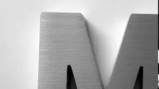 LETTER M CAST ALUMINIUM BRUSHED FACE