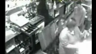 woman falls through trap door