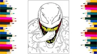 Venom EPIC Coloring Page! How to Draw Venom! Eddie Brock PRO Coloring