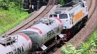 Epic Indonesian Train Ride! Powerful Locomotive on Scenic Curved Track