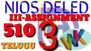 510 ASSIGNMENT -3  TELUGU #Andy
