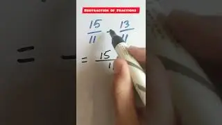 Subtraction of Fractions Same Denominators #maths