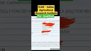 ICAR-IARI pre qualified/ICAR -Indian Agricultural Research Institute#icar#iari#pre#shorts#short#IARI
