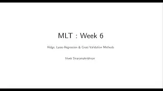 Week-6 | Tutorial | MLT