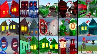 COMPILATION WITH MONSTERS: BUS EATER, TRAIN EATER, HOUSE HEAD, CURSED TRAINS, LIGHTHOUSE (GMod)