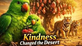 Kind Parrot Saved Hungry Tigers | Magical Meat Tree Story | Emotional Moral Story