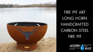 Fire Pit Art Long Horn Carbon Steel Fire Pit