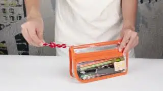 Rough Enough Clear Pencil Pouch Case Bag Cute for School Stationary Art Supplies Orange RE8595