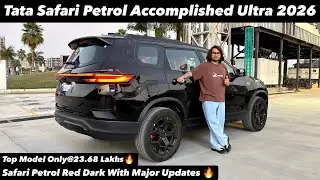 New Tata Safari Accomplished Ultra Red DARK 2026 | PETROL TOP MODEL | Full review 😍🔥