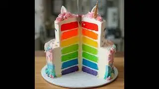 Cut A Unicorn Cake  #cake #satisfying #cakedecorating #asmr #unicorn #trending #viral