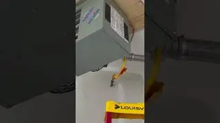 Garage unit heater installed