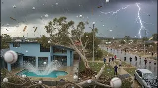 💥 Apocalyptic Storm in Australia! Massive Hail Smashes Cars and Homes  in Queensland!