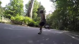 EXTREME ROLLERBLADING - HILL SKATING BACKWARDS AT 60KM
