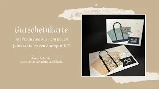 Gutscheinkarte mit Produkten aus dem neuen Jahreskatalog von Stampin' UP!
