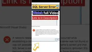 SQL SERVER Error!!Must Watch video!😱😤| Solve it in 2 STEPS😎 #shorts #tutorial #sql #viral #trending