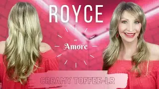 Парик ROYCE от Amore в цвете Creamy Toffee LR. Великолепные мягкие волнистые пряди с челкой, зачесанной набок.