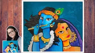 Radha Krishna Easy Painting | Krishna Painting Step by Step for Beginners | Simple Canvas Painting