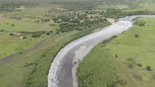 Aerial view of Shady Camp showing low tide taken on 13/01/26 