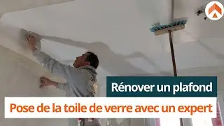 Rénover un plafond fissuré : intervention d’un pro + pose de toile de verre Skinrenov 🛠️