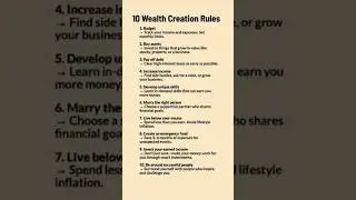 Wealth creation rules #trending #viral #wealthcreation