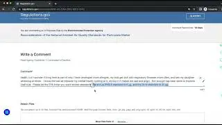 EPA comment process for National Ambient Air Quality Standards