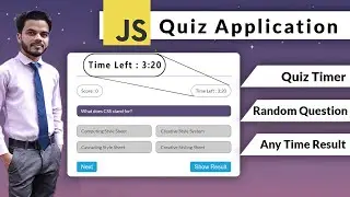 JavaScript Quiz Application Part 1/2 using HTML CSS JS | Build A Quiz App With JavaScript | WTG