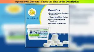 Hands-on 3 Inch 40Lbs Pool Chlorine Tablets Stabilized Chlorine Tablets for Hot Tubs Swimming