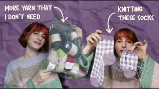 knitting vlog - gingham socks, new sock yarn, organizing my yarn!