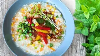 A Rice Porridge to Make You Feel Better: Lemon Balm Infused Breakfast Congee Recipe | ASMR Cooking
