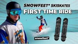 Hockey Player Tries Snowfeet* Skiskates | See What He Thinks | Skiboards | Short Ski | Mini Ski