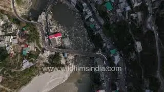 Pindar Ganga Merging with Alaknanda at Karnprayag Himalayan Valley Bridges and Mountain Roads