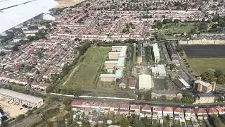 London Landmarks from the Air During the Day Landing at Heathrow Airport