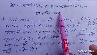 Plasma membrane full notes in hindi || msc/ BSC zoology notes in hindi