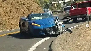 Crazy Corvette C8 Crashed
