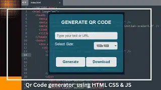 Qr Code Generator build using HTML CSS & JAVA Scripts.|