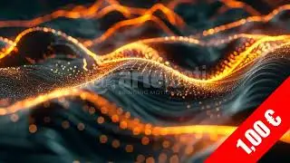 Futuristic Glowing Amber Data Wave Landscape HD Stock Footage