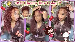 🍷Burgundy Lace Frontal Wig Review | Halfuphalfdown Flawless Installation | #ULAHAIR