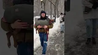 Как жители Нью-Йорка передвигались во время снежной бури #nyc #снег #снежнаябуря #погода