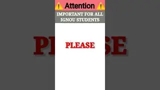 ⚠️Urgent for IGNOU students | #ignou #rkignous #ignousolvedassignment #shorts #youtubeshorts