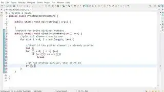 Learn how to print distinct numbers in java
