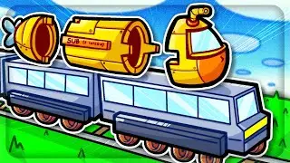 Использование железных дорог для строительства подводной лодки в Train Valley Worlds