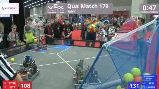 VEX Worlds 2016 - VRC Middle School - Spirit - Qual 179 (5777K 1277) 106 vs 220 (8636 4951B)