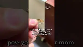 Real 10K Gold MOM Ring for Mother's Day Gift #rings #diamondring #goldrings #goldring