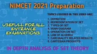 Sets and Cartesian Product of Sets | Set Theory | Crack NIMCET 2021 / MCA entrance