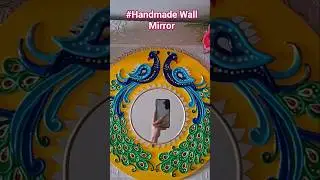 Twin Peacock Wall Mirror# ytshorts # shorts # viral #lippanartwork #diy