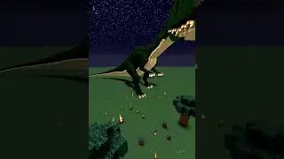 This Giant Dinosaur Build Looks Unreal at Night 🌙🦖 #MinecraftStyle #Shorts